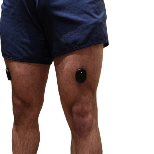 Pulse Device being used on the quadricep leg