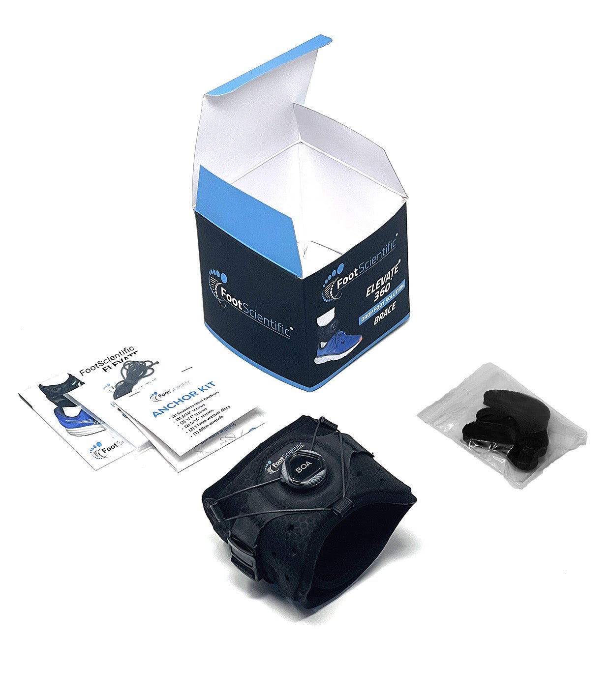 Elevate 360° Drop Foot Brace with Deluxe Accessory Kit - Pulse Device